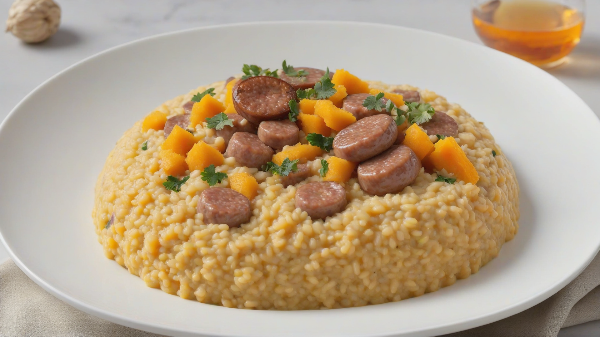 risotto alla zucca e salsiccia